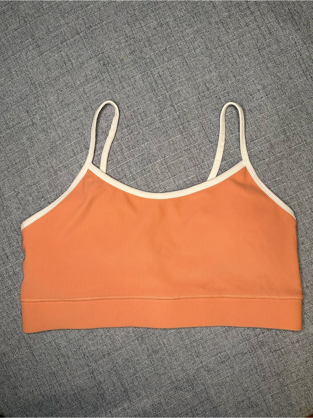 Kyodan Contrast-Trim Coral Ribbed Style Cami Sports Bra - Size XL